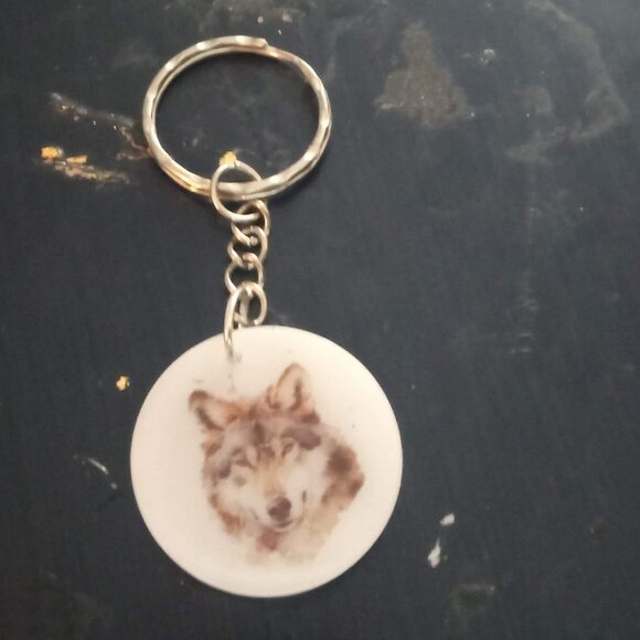 Handmade Wolf Keychain - Picture 1 of 2
